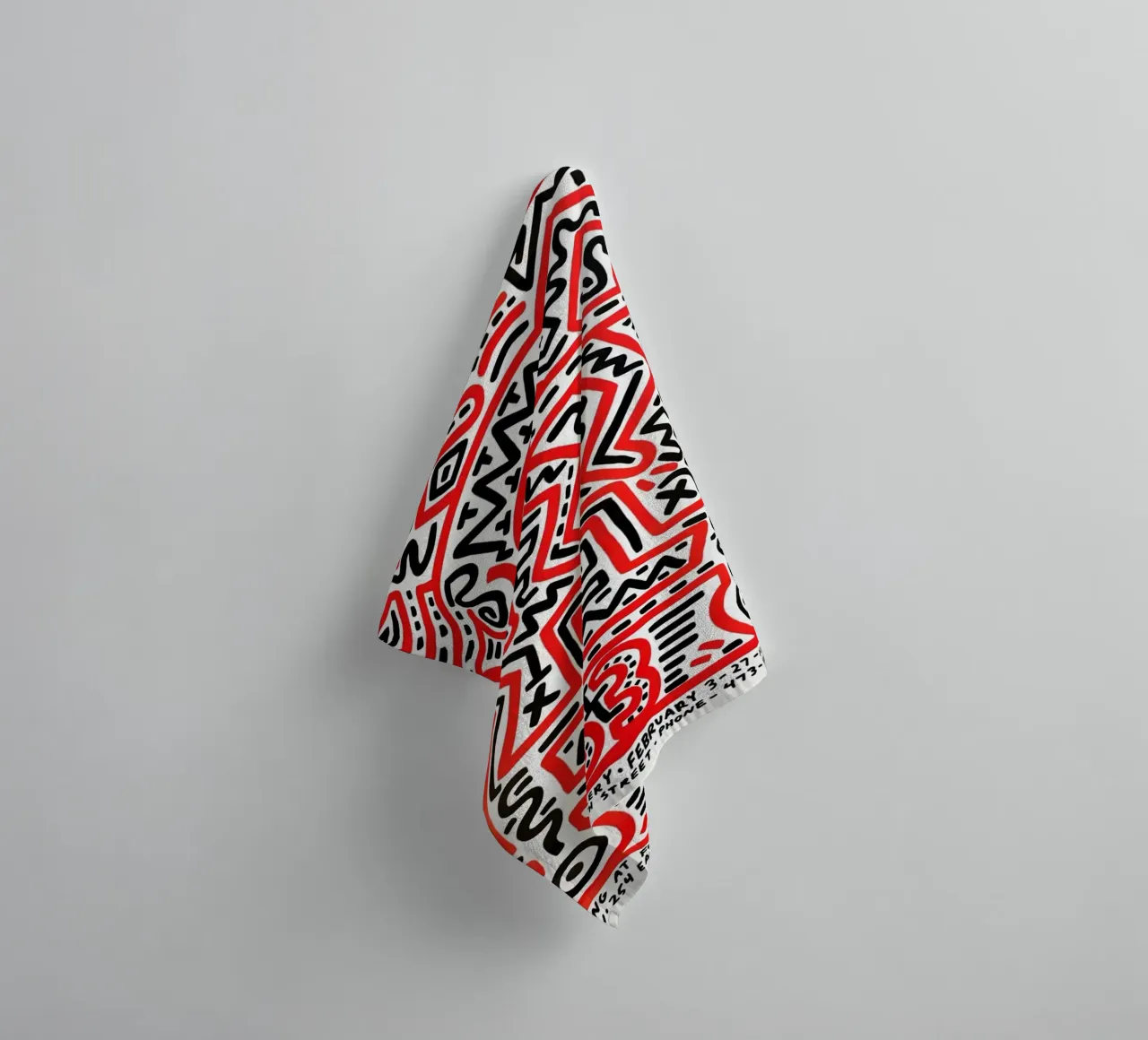 Keith Haring Collage Abstrait serviette de bain de SRI WEDARI GALLERY