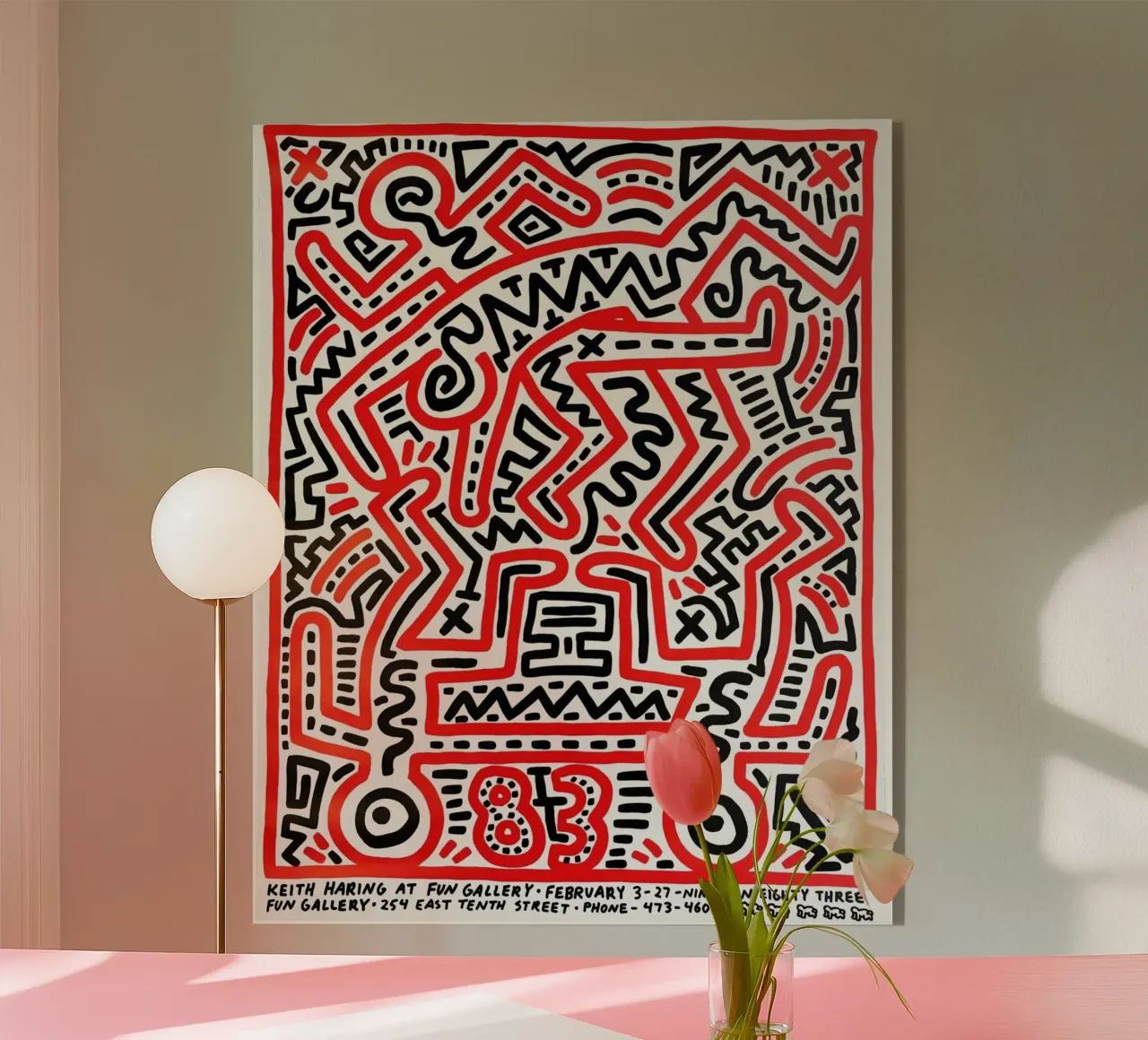 Keith Haring Collage Astratto plexiglass da SRI WEDARI GALLERY