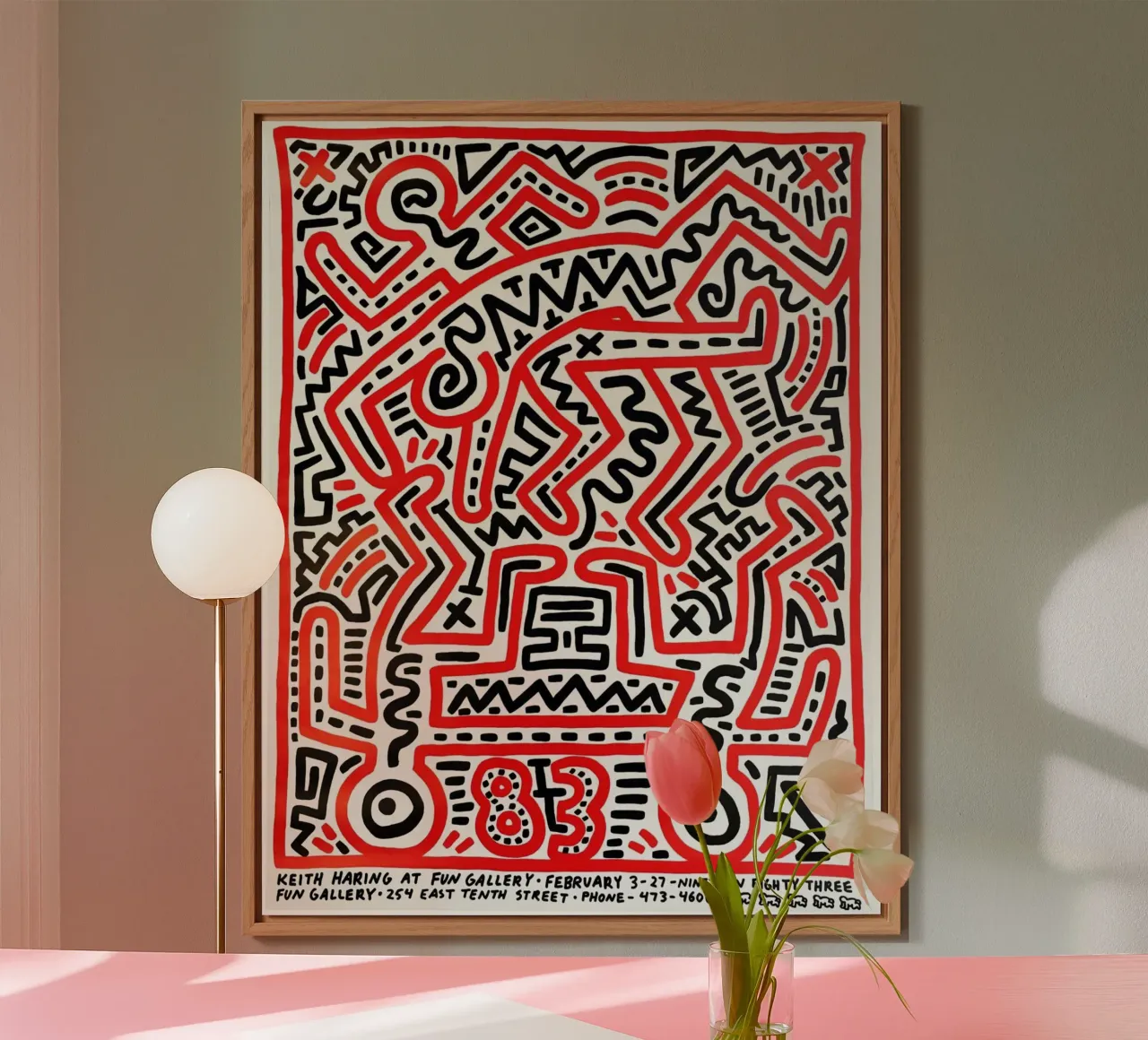 Keith Haring Collage Abstrakt Forex-Platte von SRI WEDARI GALLERY