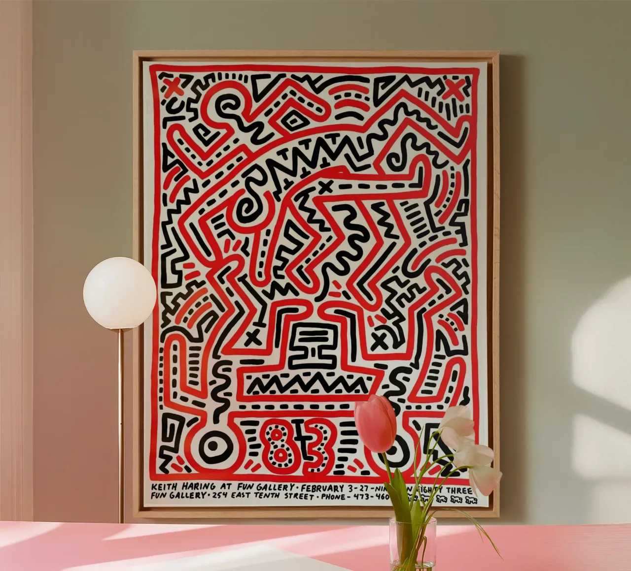 Keith Haring Collage Abstract canvas van SRI WEDARI GALLERY