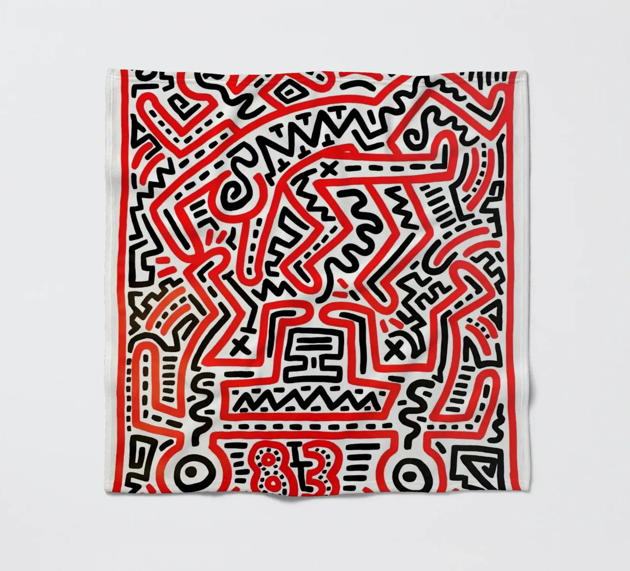 Keith Haring Collage Abstrakt Fleecedecke von SRI WEDARI GALLERY