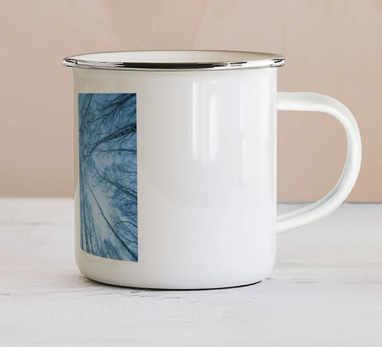 rami cielo foresta tazza in smalto da Bleu