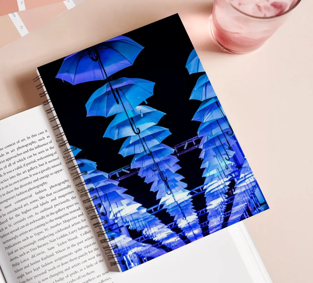 umbrellas installed spiral notebook by Bleu
