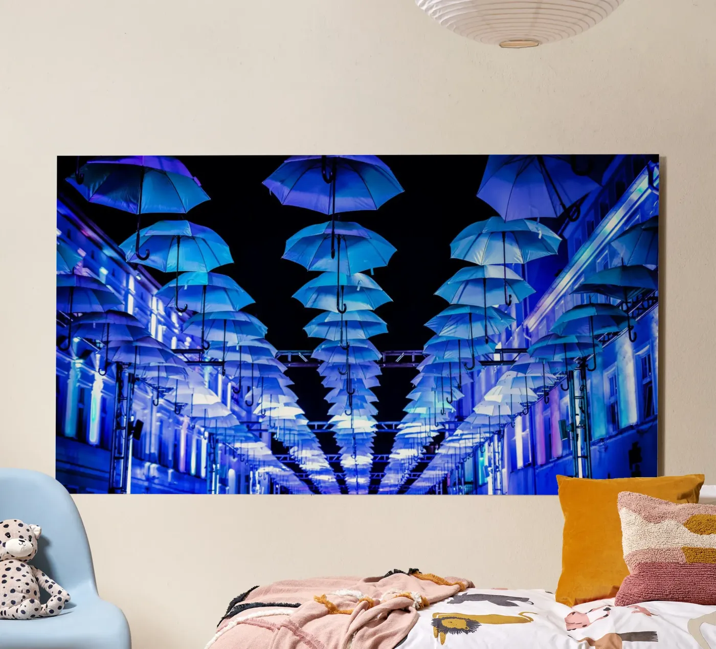 ombrelli installati alluminio dibond da Bleu