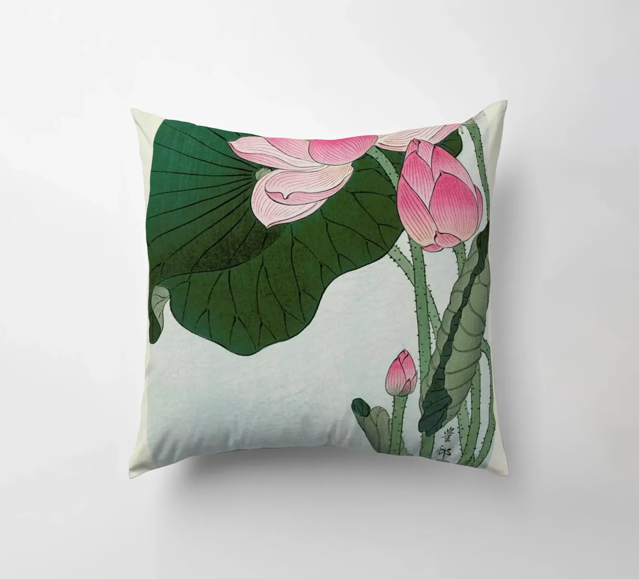 Koson - Lotus Flower cuscino da Vintage by JUNIQE