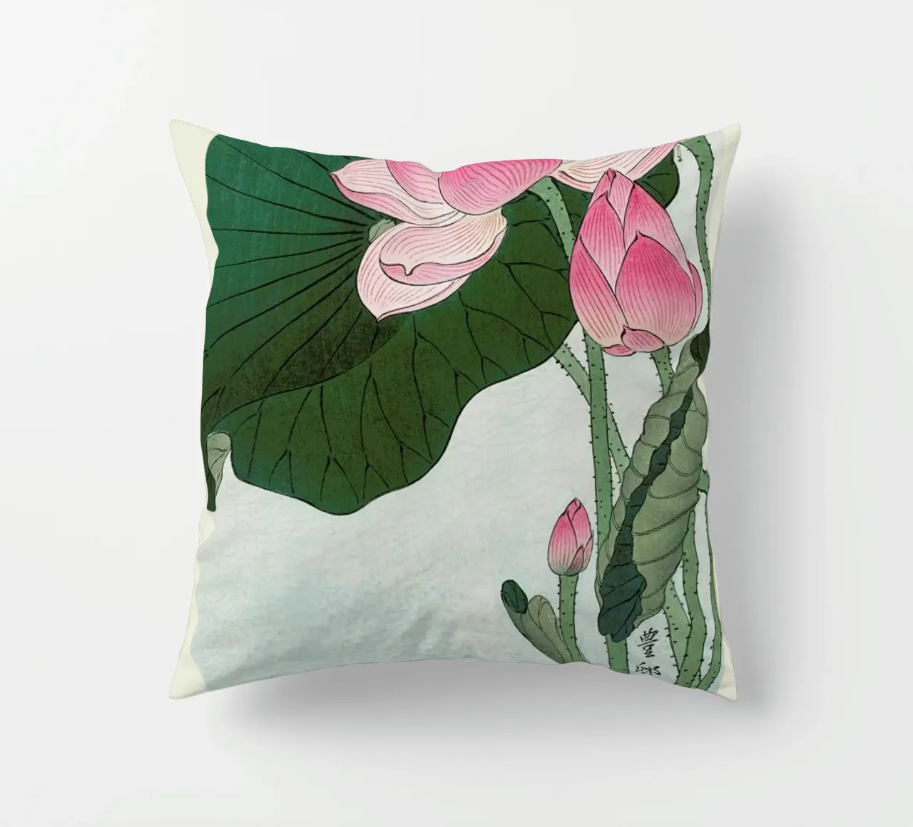 Koson - Lotus Flower cuscino da Vintage by JUNIQE