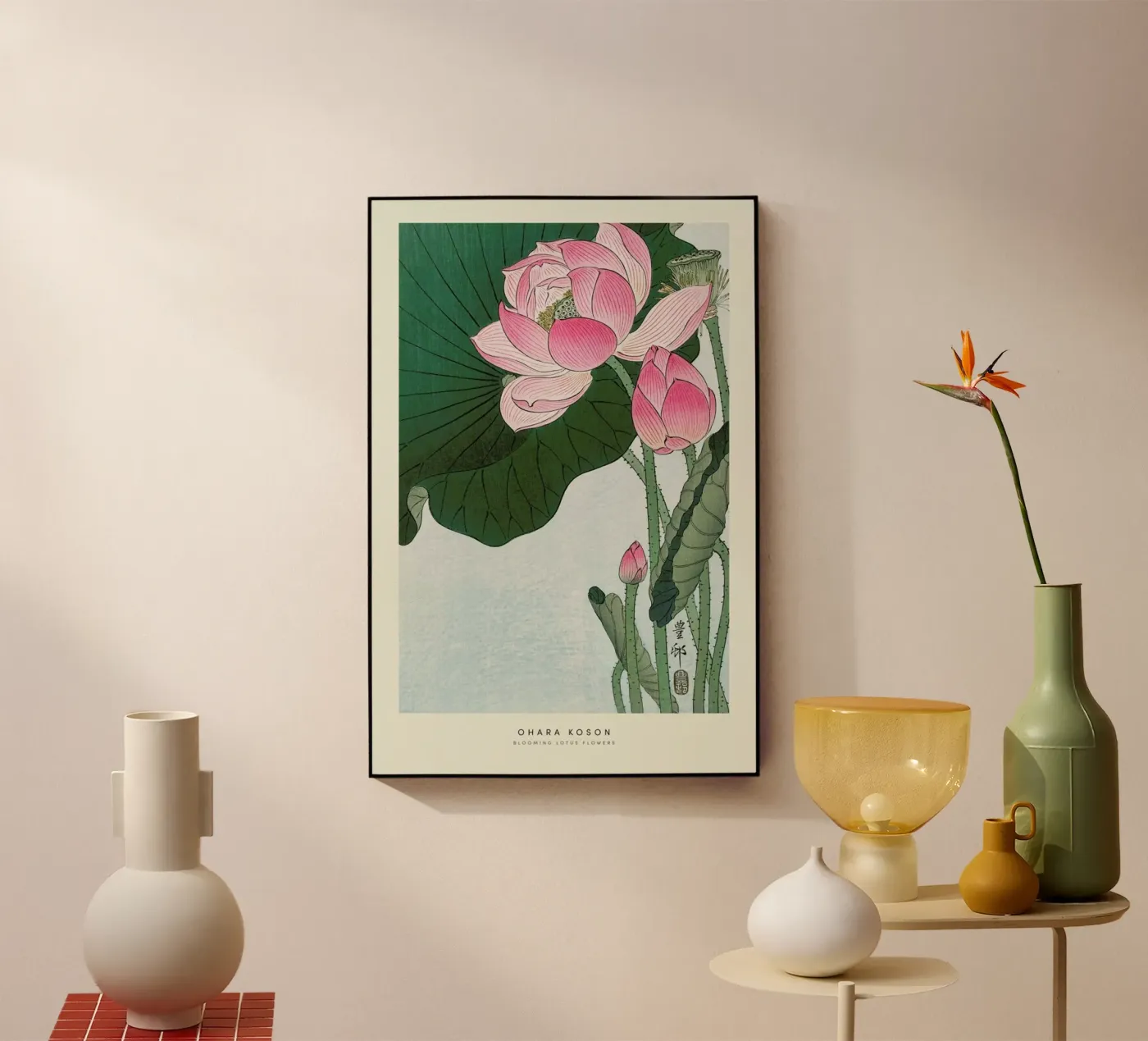 Koson - Lotus Flower plexiglass da Vintage by JUNIQE