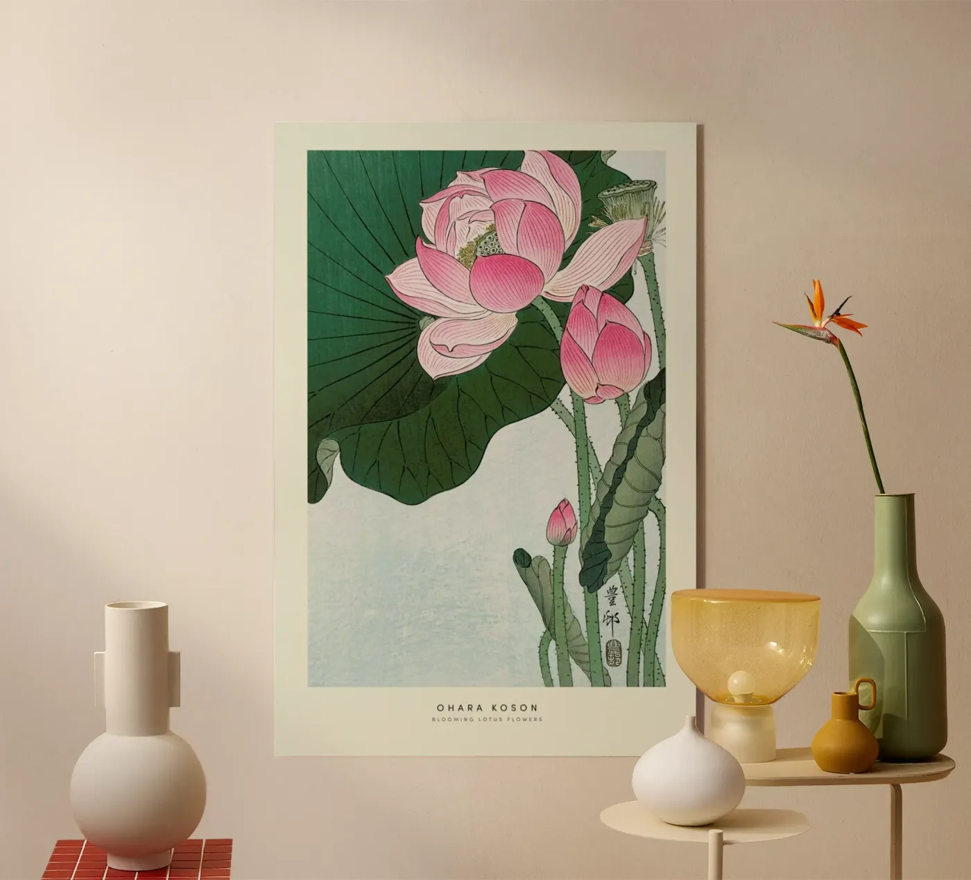 Koson - Lotus Flower plexiglass da Vintage by JUNIQE
