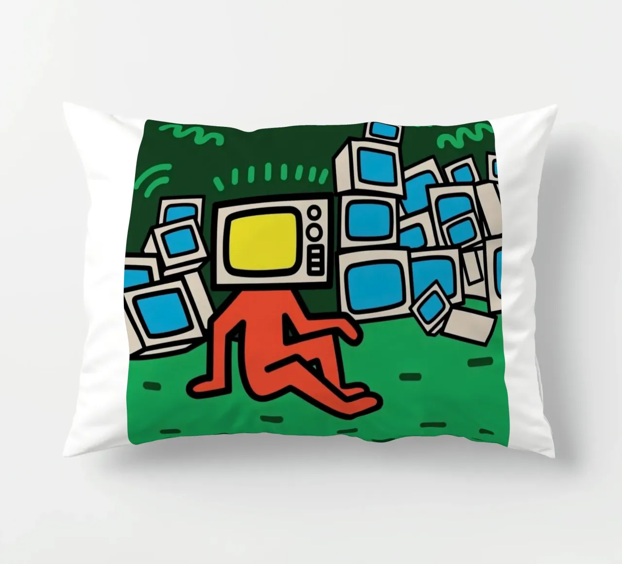 Tv Face Keith Haring Legend decorative cushion by SRI WEDARI GALLERY