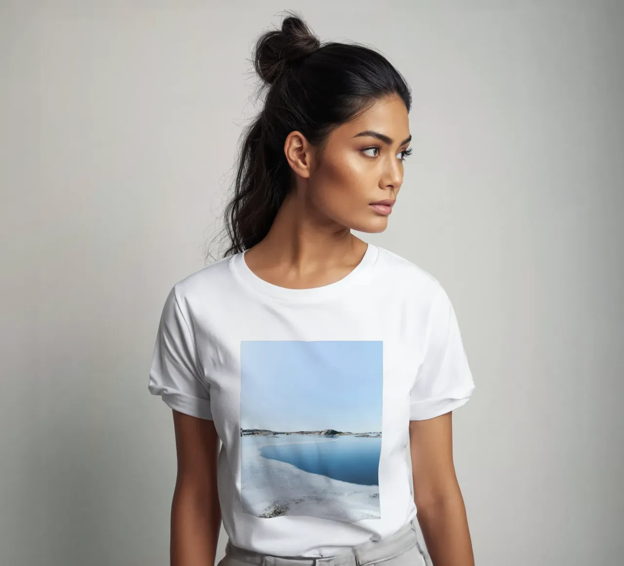 frozen surface lake t-shirt by Bleu
