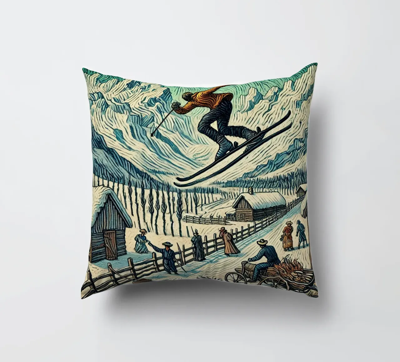 Alpine Bold Jump cuscino da Vintage Van Gogh