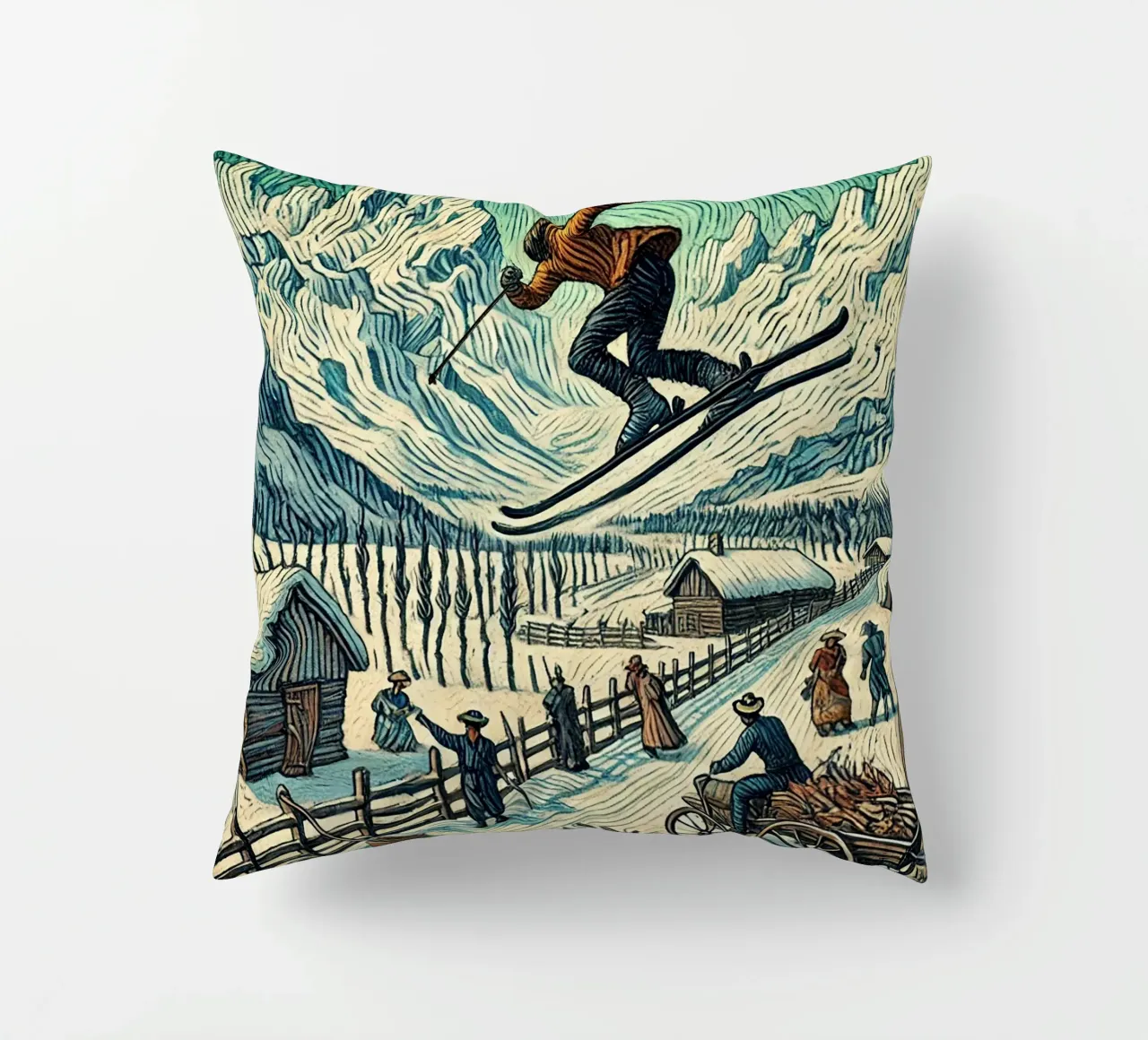 Alpine Bold Jump cuscino da Vintage Van Gogh