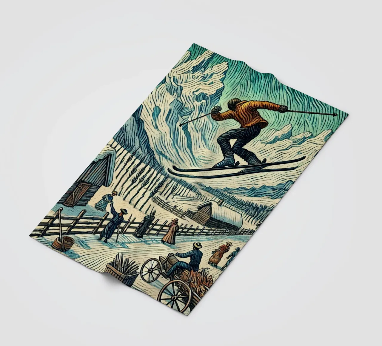 Alpine Bold Jump coperta in pile da Vintage Van Gogh