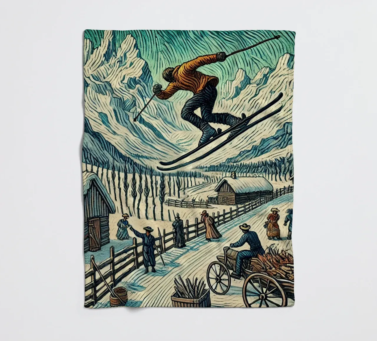 Alpine Bold Jump coperta in pile da Vintage Van Gogh