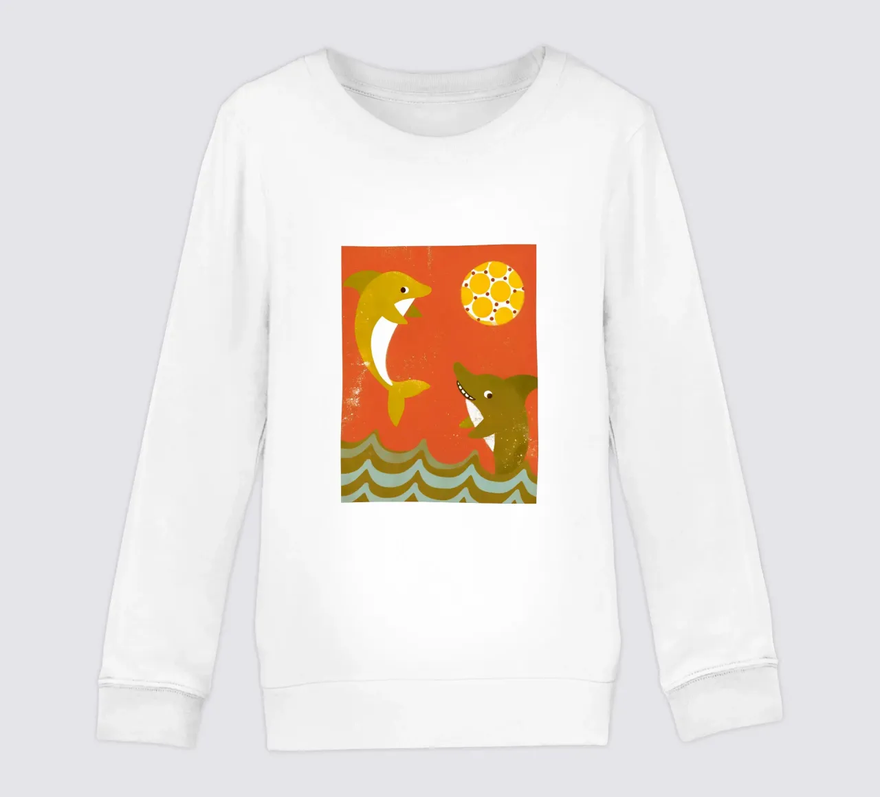 Delfini e squali che giocano a palla felpa bambino da THE LATEST SHOP