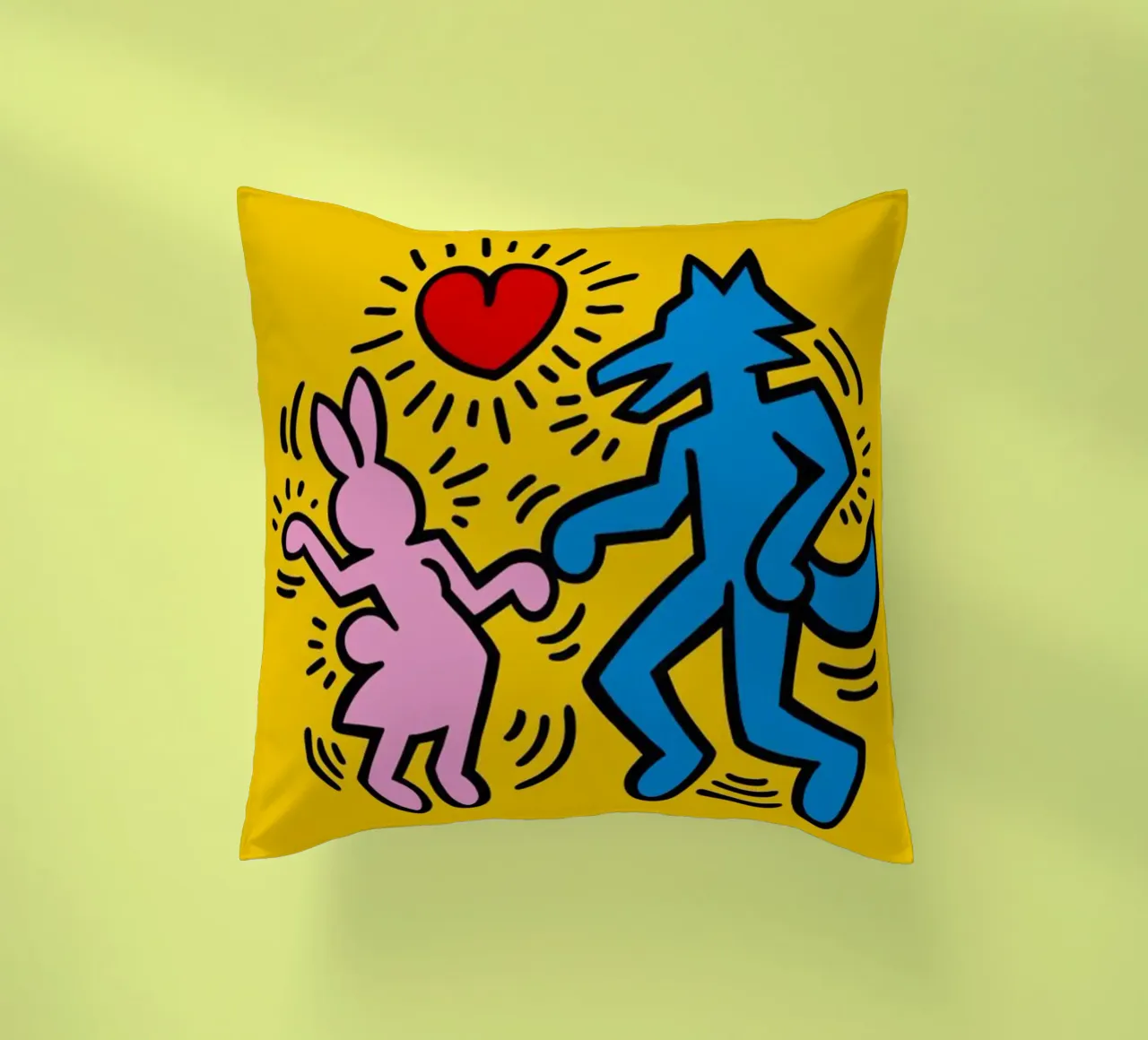KH - Wolf And Cub decorative cushion by SRI WEDARI GALLERY