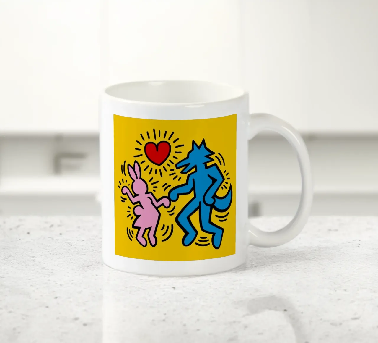 KH - Lupo e cucciolo tazza in ceramica da SRI WEDARI GALLERY