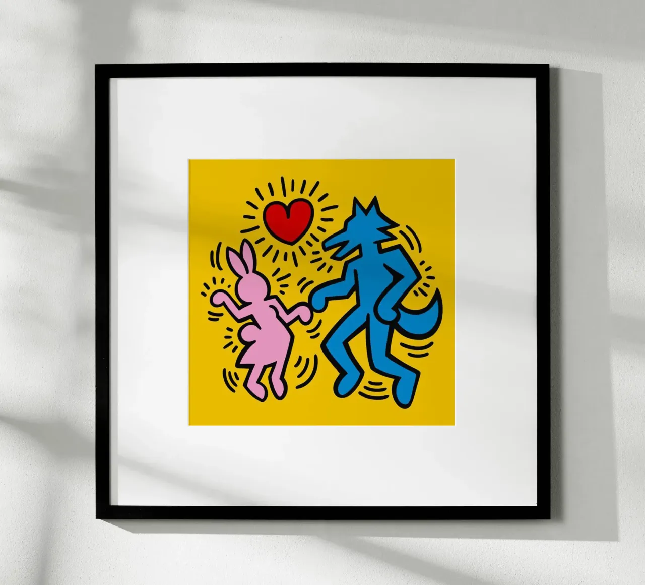 KH - Lupo e cucciolo poster con telaio in alluminio da SRI WEDARI GALLERY