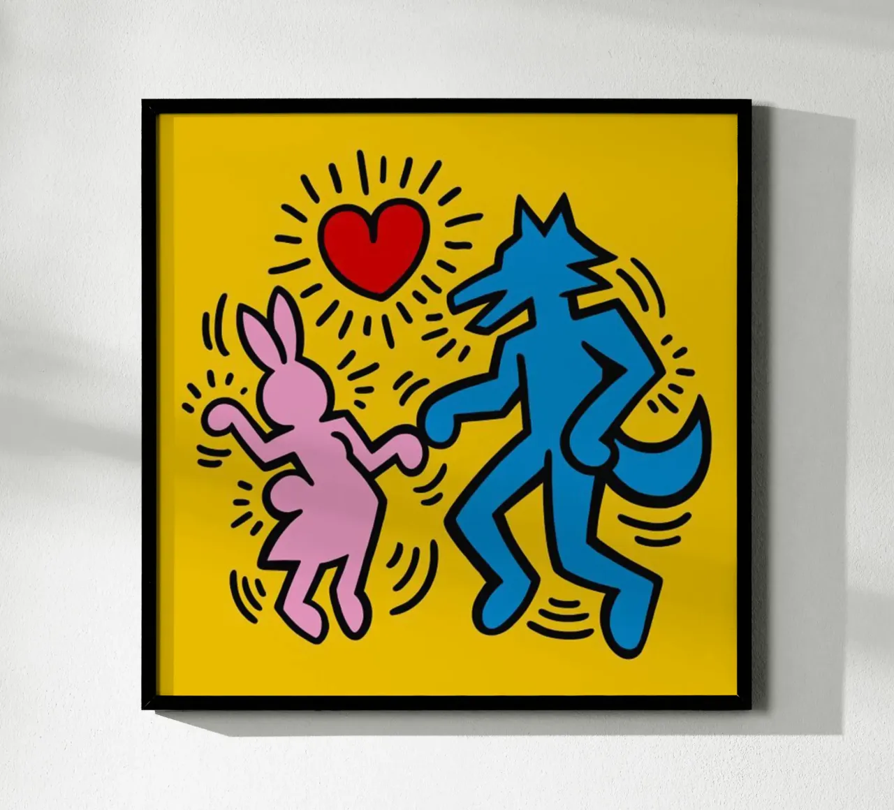 KH - Lupo e cucciolo poster con telaio in alluminio da SRI WEDARI GALLERY