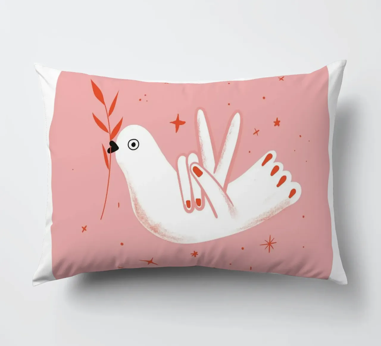 Peace decorative cushion by fraeuleinvonfuchs
