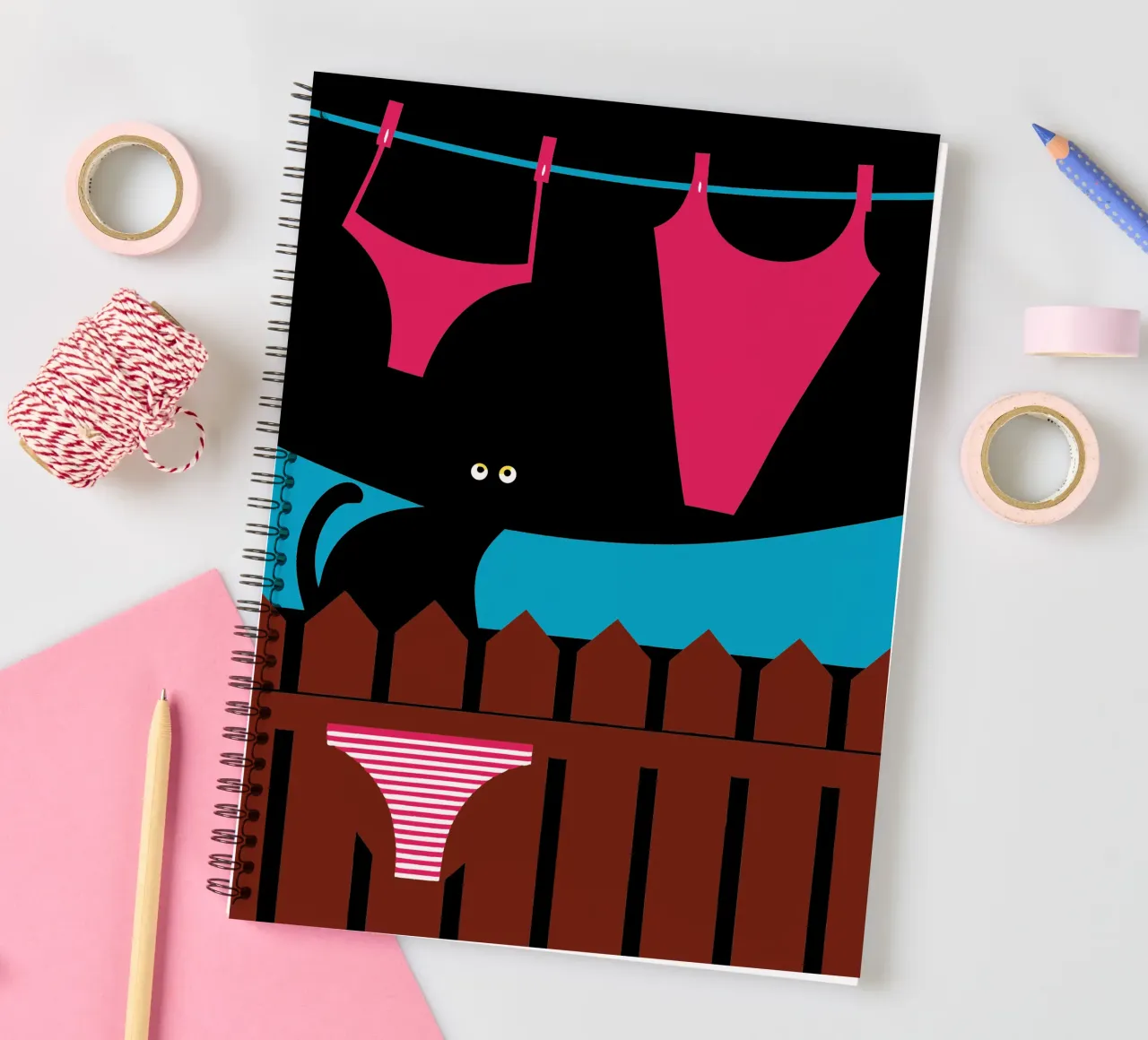 Underwear and Cats spiral notebook by LOOK DIFFERENT