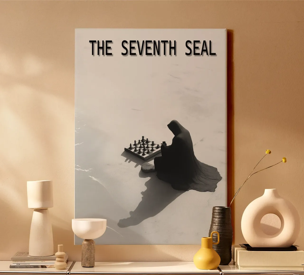 the seventh seal movie art repainting canvas with Floater frame by inaras