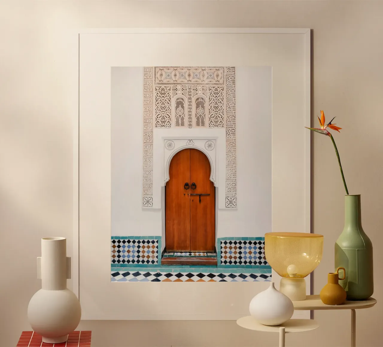 Moroccan architecture in Marrakesh poster con telaio in legno da photolovers