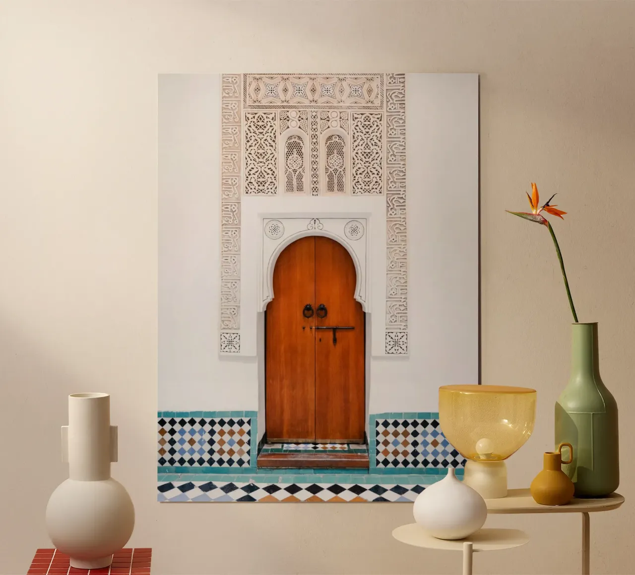 Moroccan architecture in Marrakesh poster con telaio in legno da photolovers