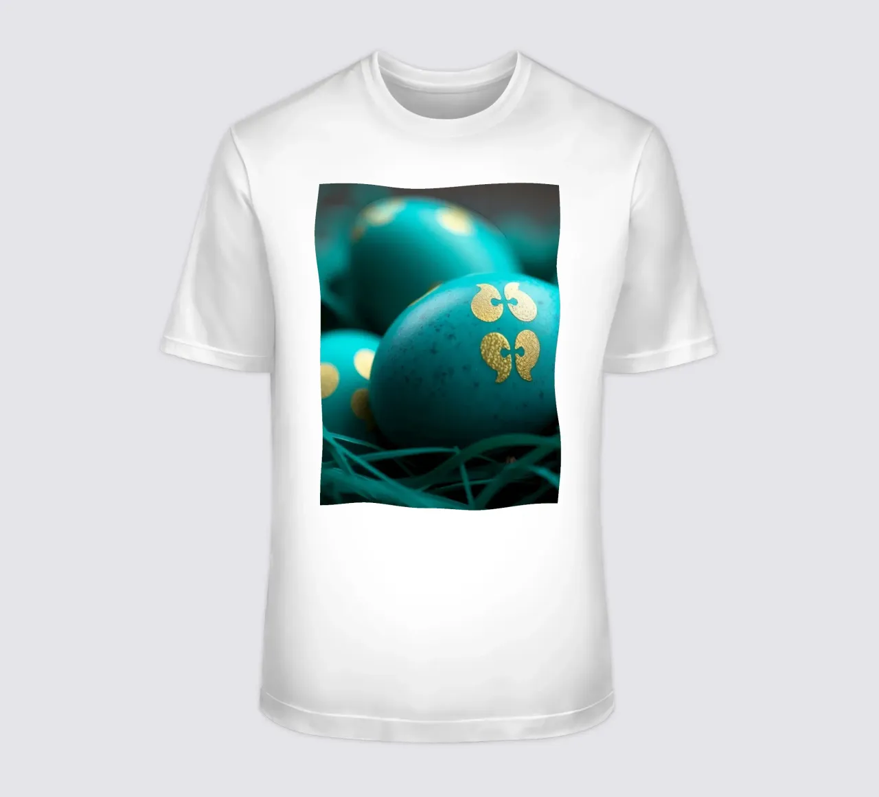 Uova decorative colorate esposte in un vivace nido t-shirt da DesignDoodle