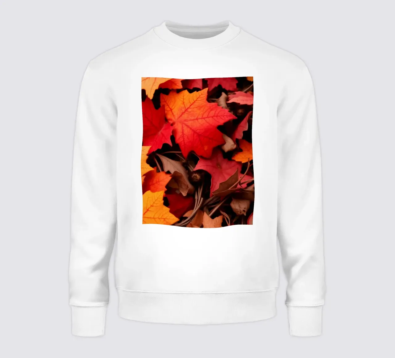 Feuilles d'automne dans des tons vibrants de rouge, d'orange et de jaune sweat de DesignDoodle