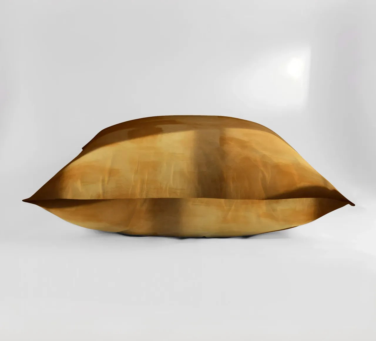 La luce soffusa del sole proietta ombre calde su una parete interna in un ambiente accogliente. cuscino da DesignDoodle