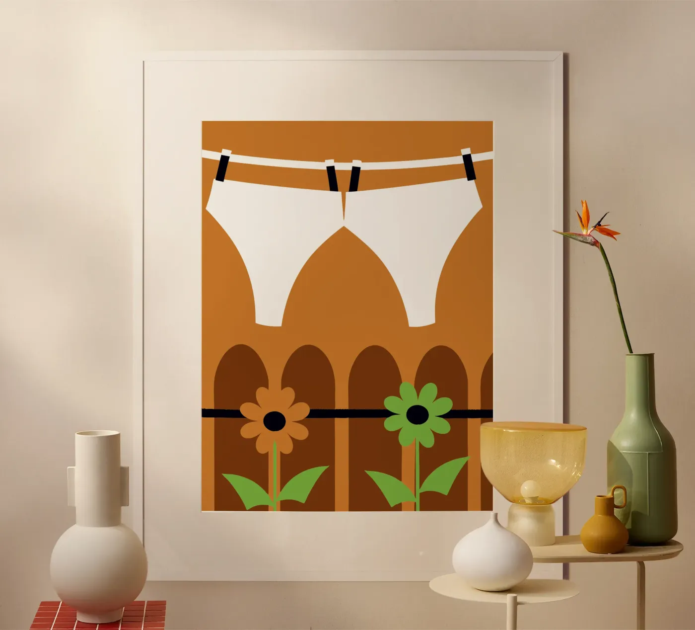 Underwear Drying poster by LOOK DIFFERENT
