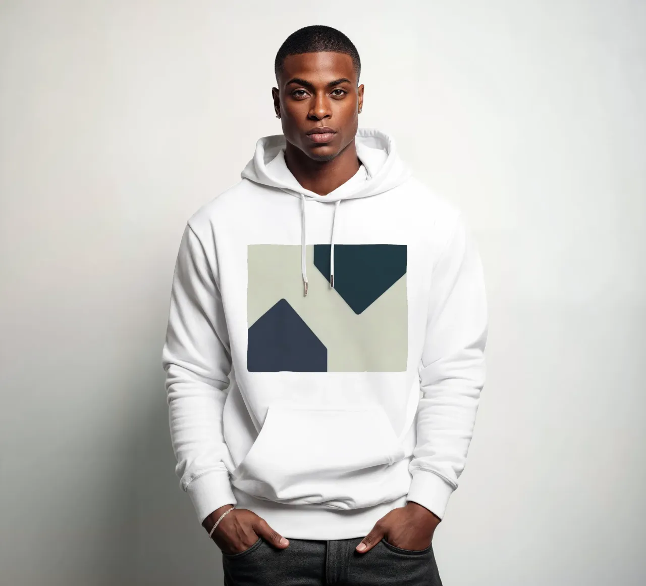 Forme geometriche astratte in colori contrastanti felpa con cappuccio da DesignDoodle