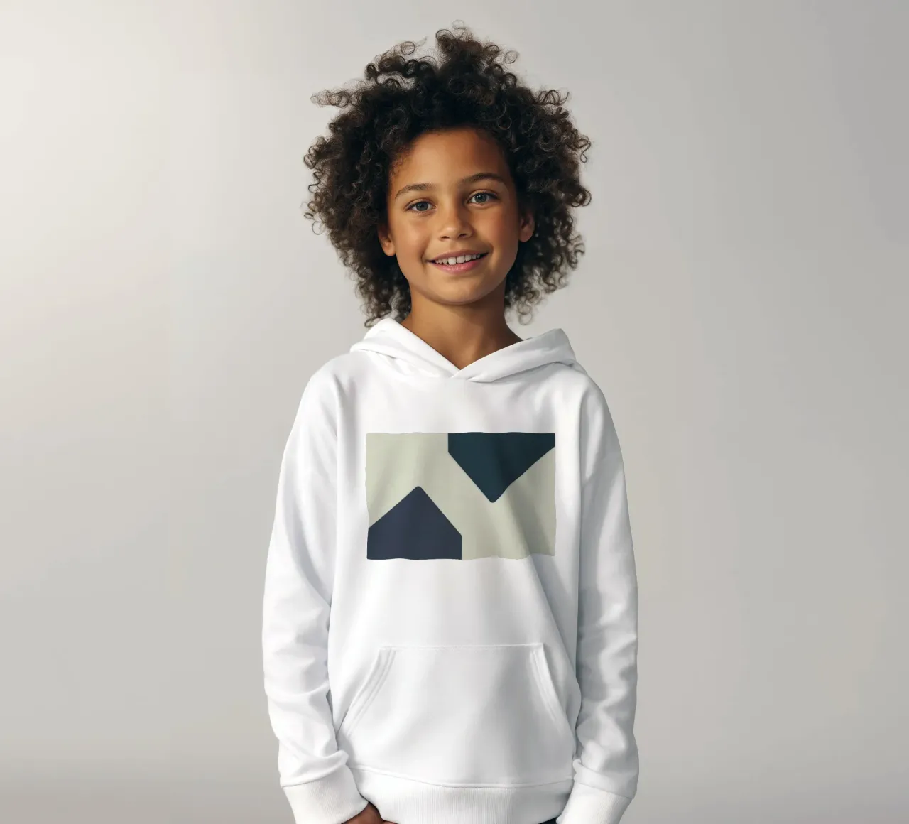 Forme geometriche astratte in colori contrastanti felpa bambino con cappuccio da DesignDoodle