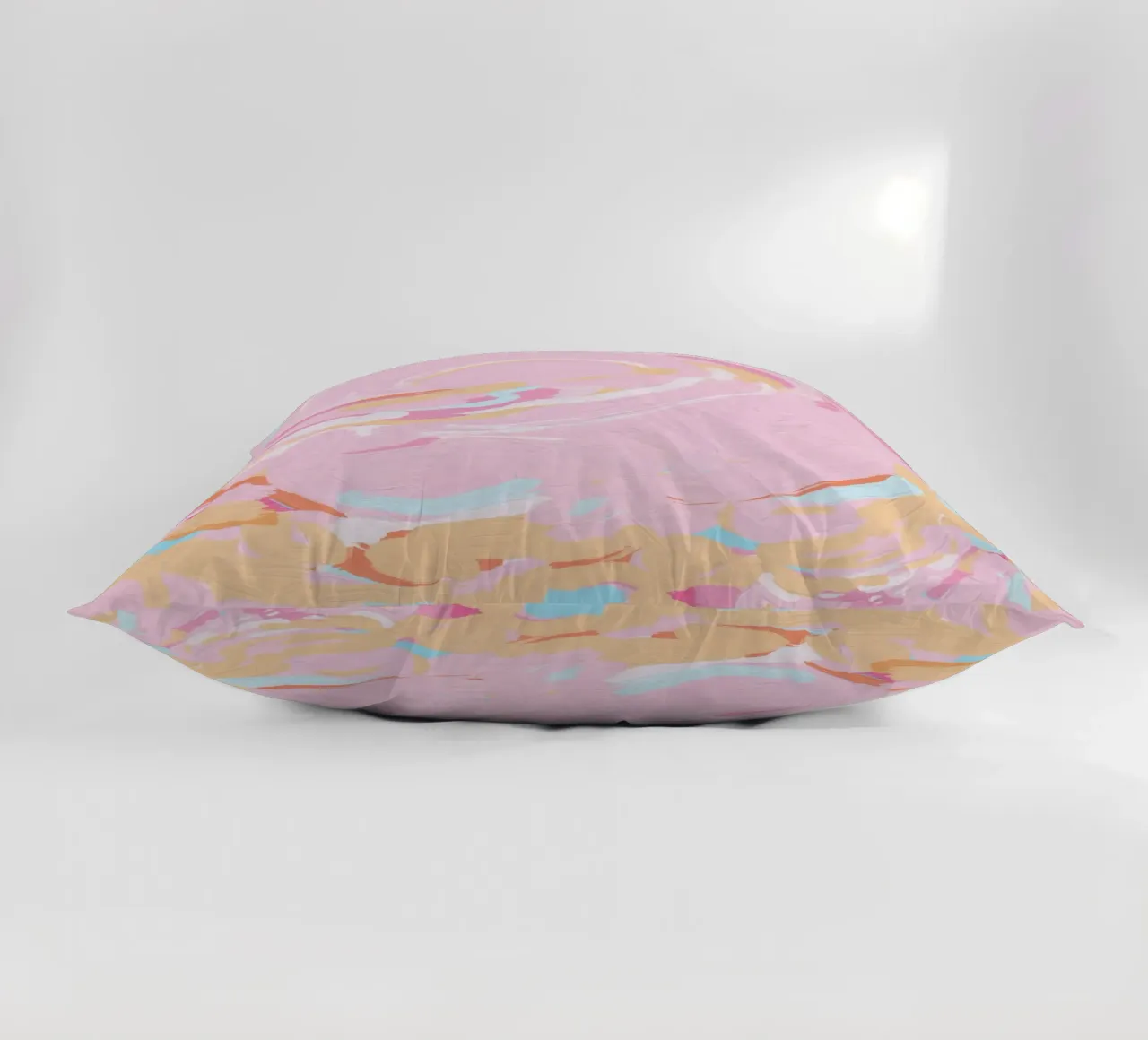 Blush Echoes: Soft Pastel Abstract in Pink Tones cuscino da mysteriouscoco
