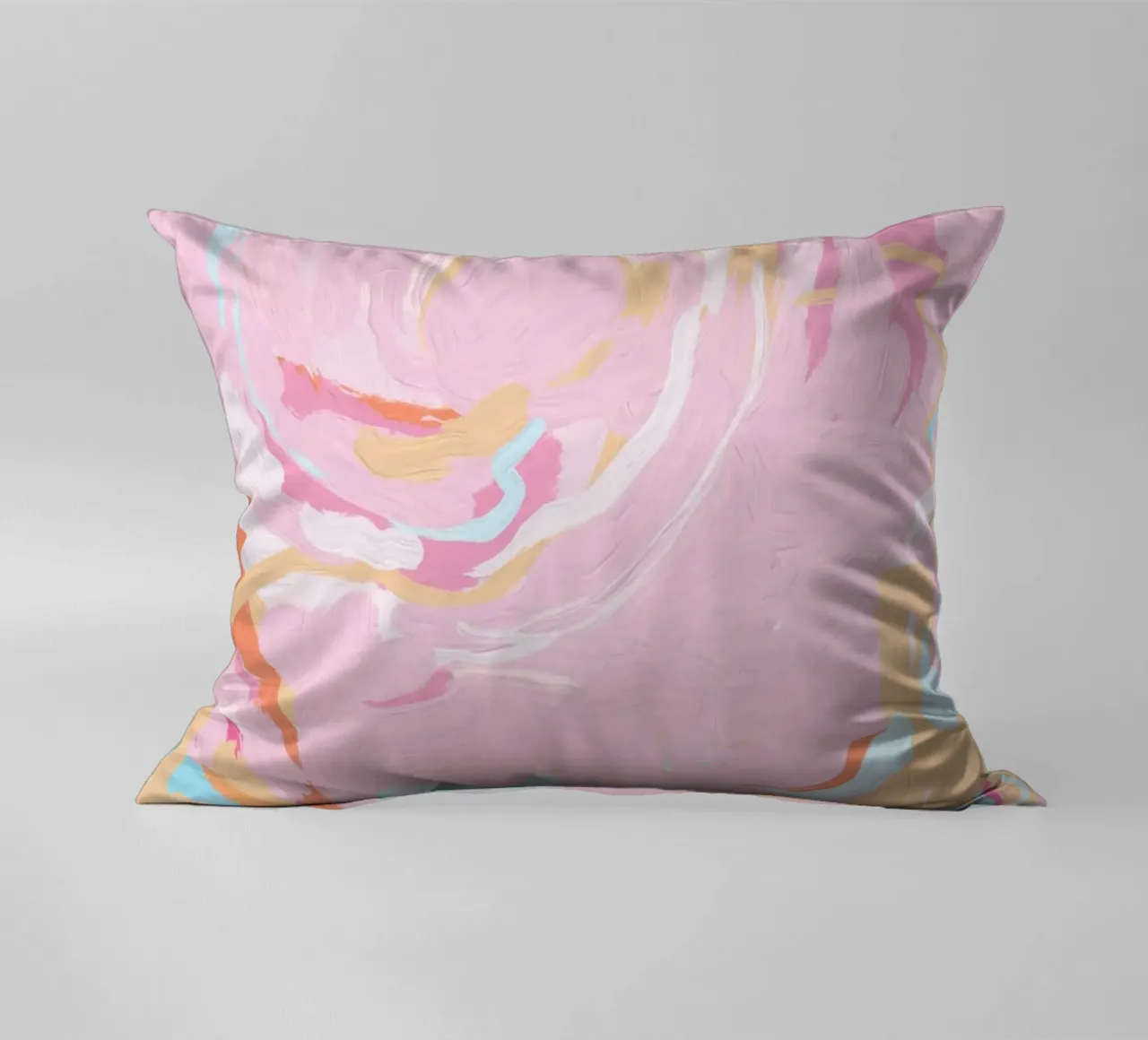 Blush Echoes: Soft Pastel Abstract in Pink Tones cuscino da mysteriouscoco