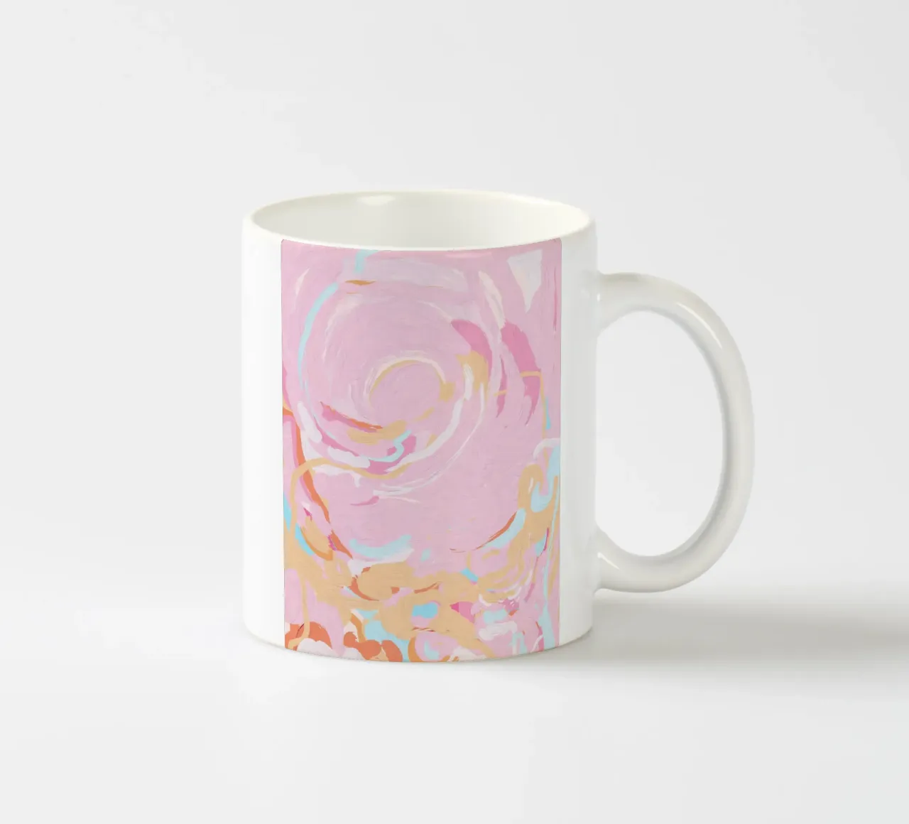 Blush Echoes: Soft Pastel Abstract in Pink Tones tazza in ceramica da mysteriouscoco