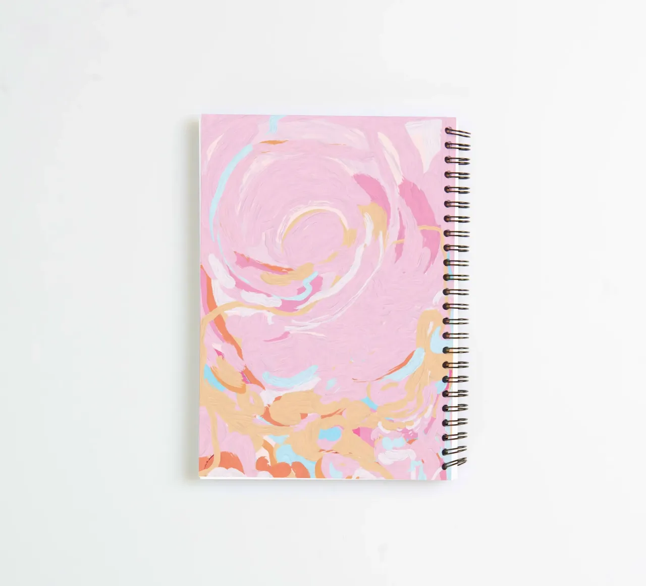 Blush Echoes: Soft Pastel Abstract in Pink Tones spiral notebook by mysteriouscoco