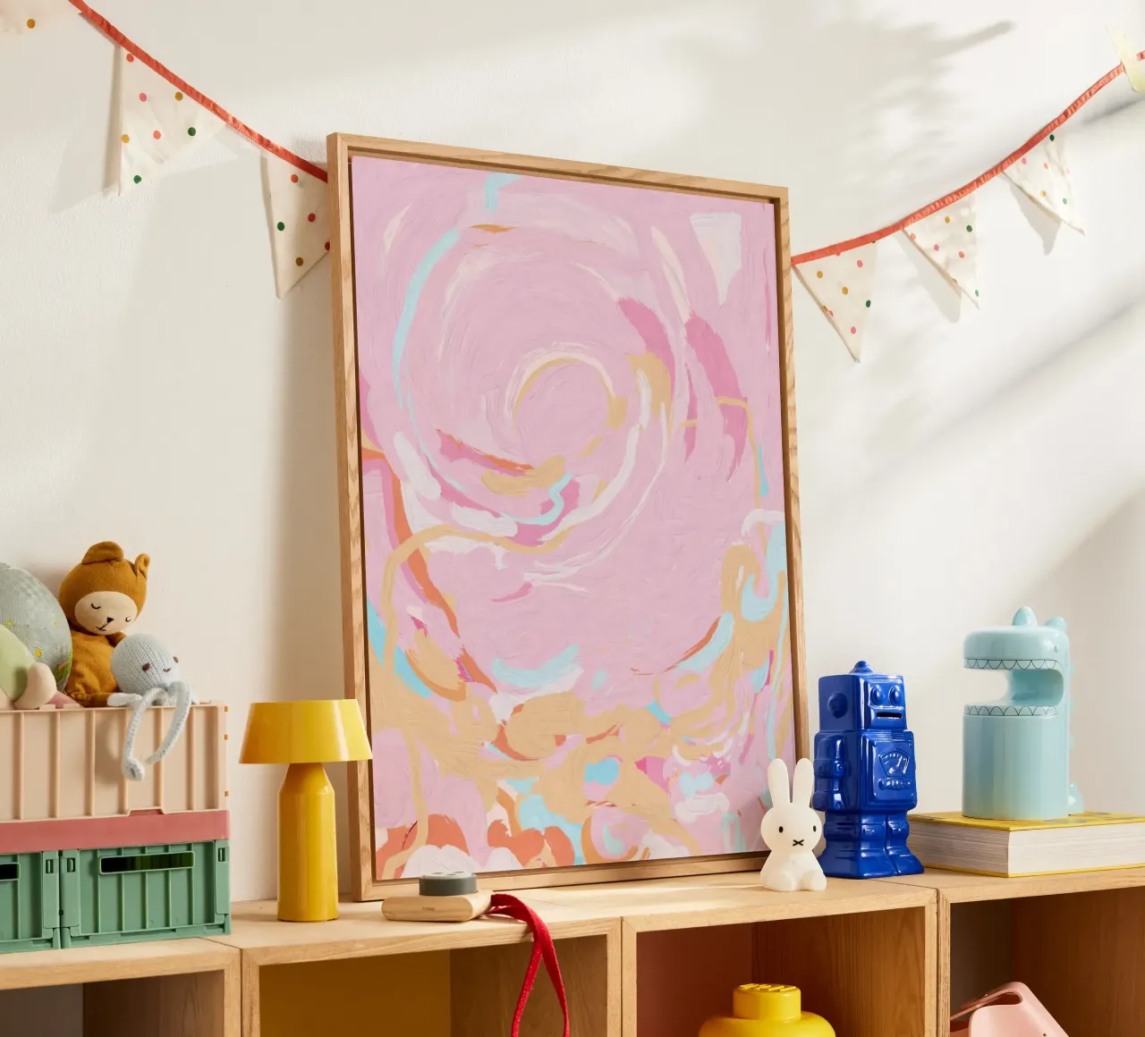 Blush Echoes: Soft Pastel Abstract in Pink Tones metacrilato de mysteriouscoco