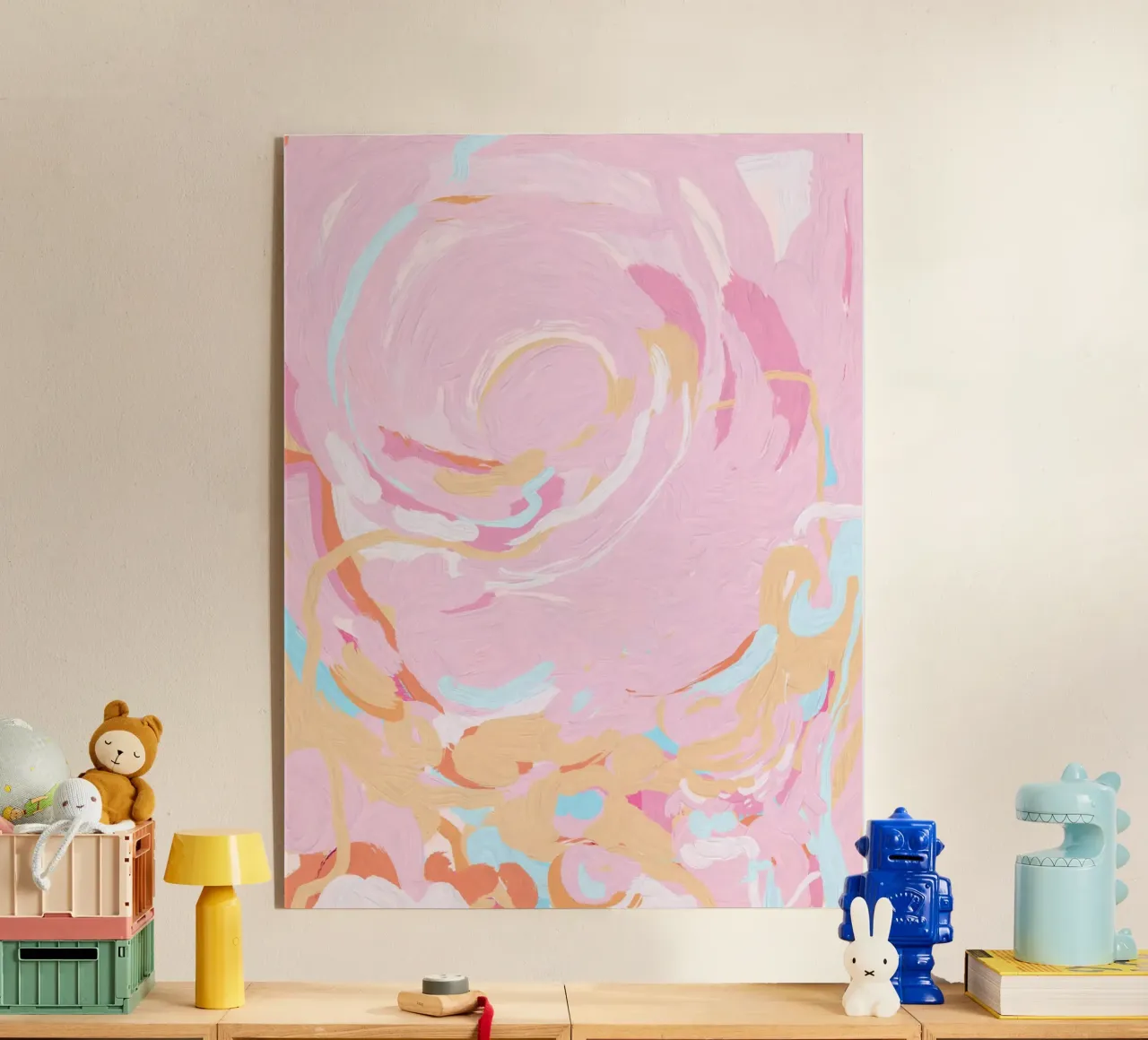 Blush Echoes: Soft Pastel Abstract in Pink Tones metacrilato de mysteriouscoco