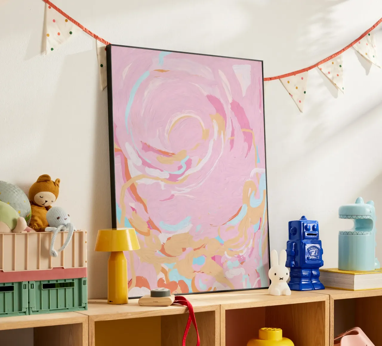 Blush Echoes: Soft Pastel Abstract in Pink Tones alluminio dibond da mysteriouscoco