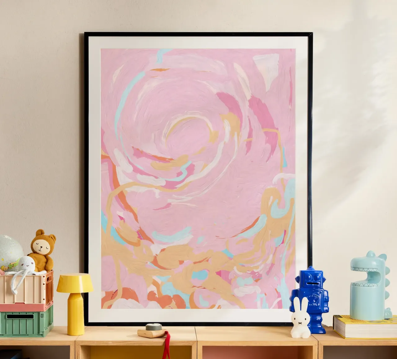 Blush Echoes: Soft Pastel Abstract in Pink Tones carta hahnemühle da mysteriouscoco