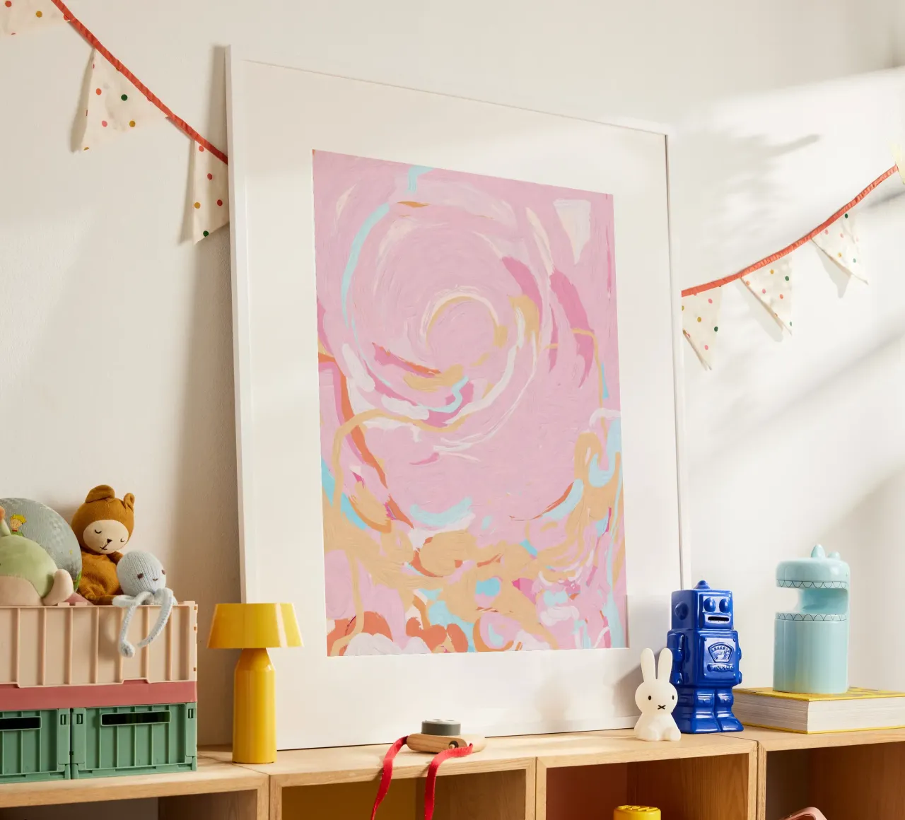 Blush Echoes: Soft Pastel Abstract in Pink Tones carta hahnemühle da mysteriouscoco