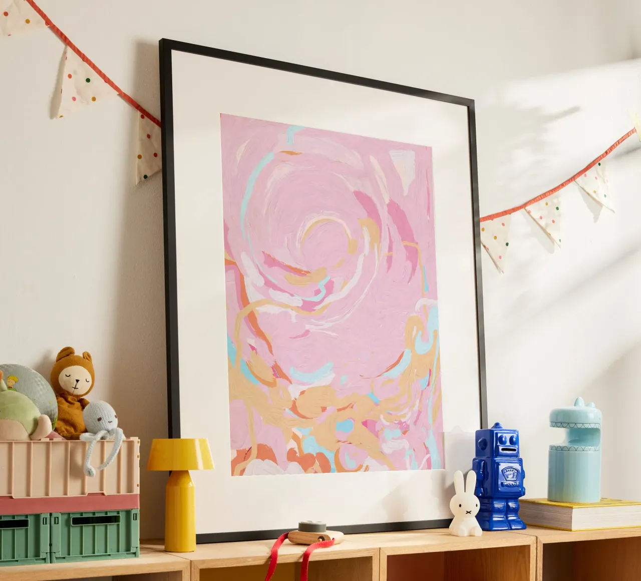 Blush Echoes: Soft Pastel Abstract in Pink Tones carta hahnemühle da mysteriouscoco