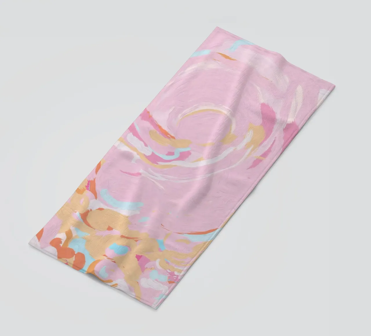 Blush Echoes: Soft Pastel Abstract in Pink Tones telo mare da mysteriouscoco