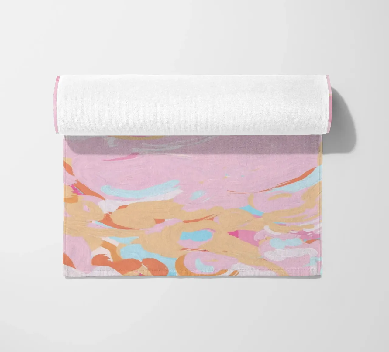 Blush Echoes: Soft Pastel Abstract in Pink Tones telo mare da mysteriouscoco
