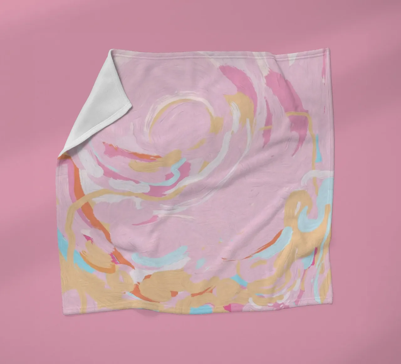 Blush Echoes: Soft Pastel Abstract in Pink Tones coperta in pile da mysteriouscoco