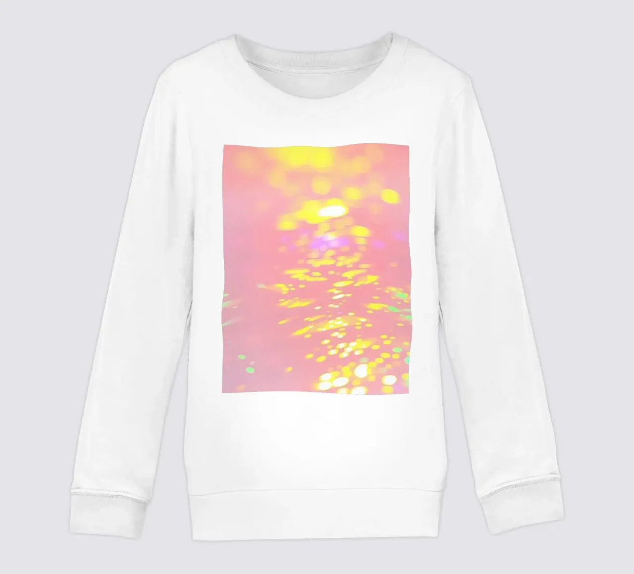 Riflessi scintillanti di luce colorata su un'arte rosa tenue felpa bambino da DesignDoodle
