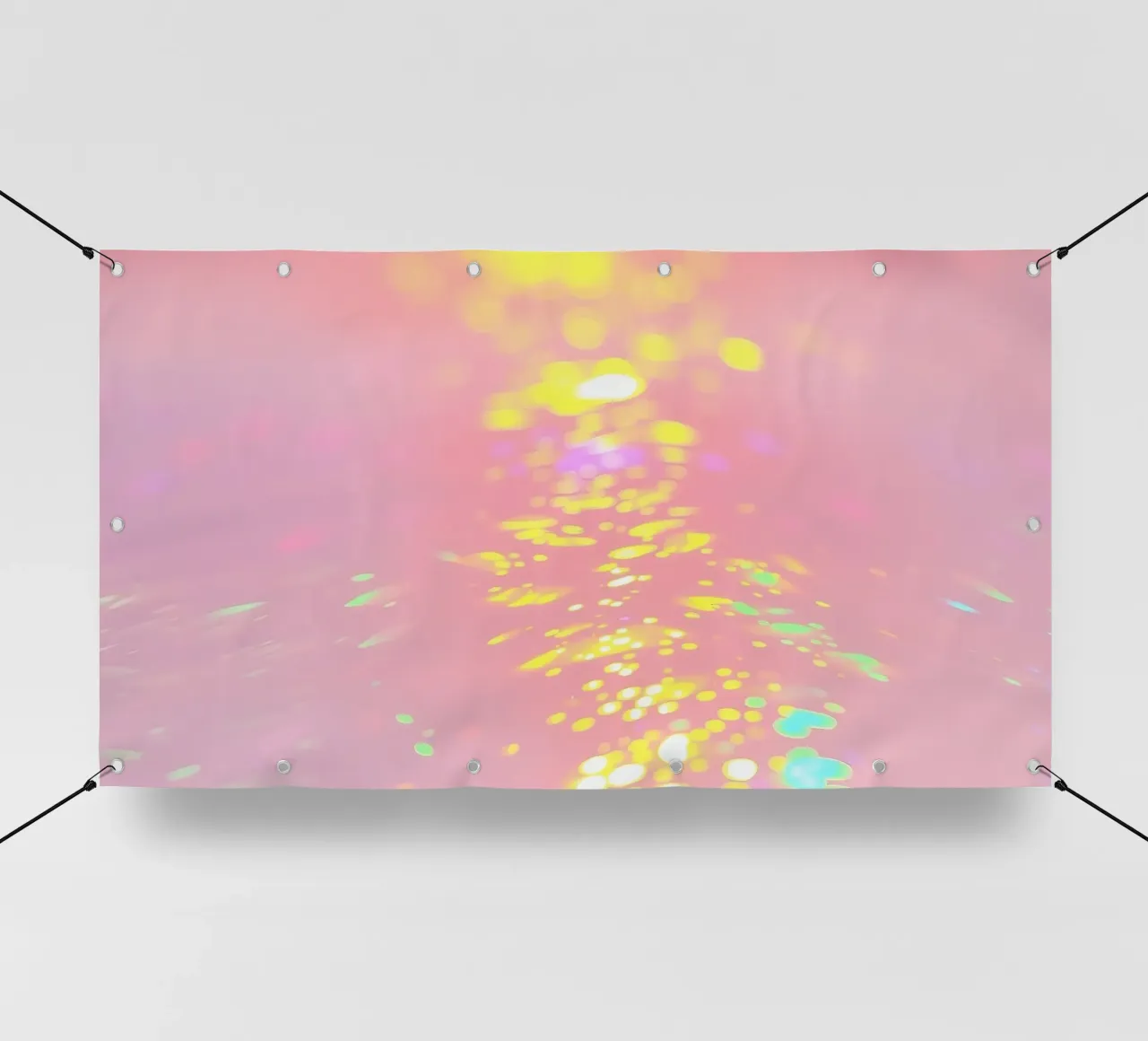Reflets chatoyants d'une lumière colorée sur un art rose tendre bâche pvc de DesignDoodle