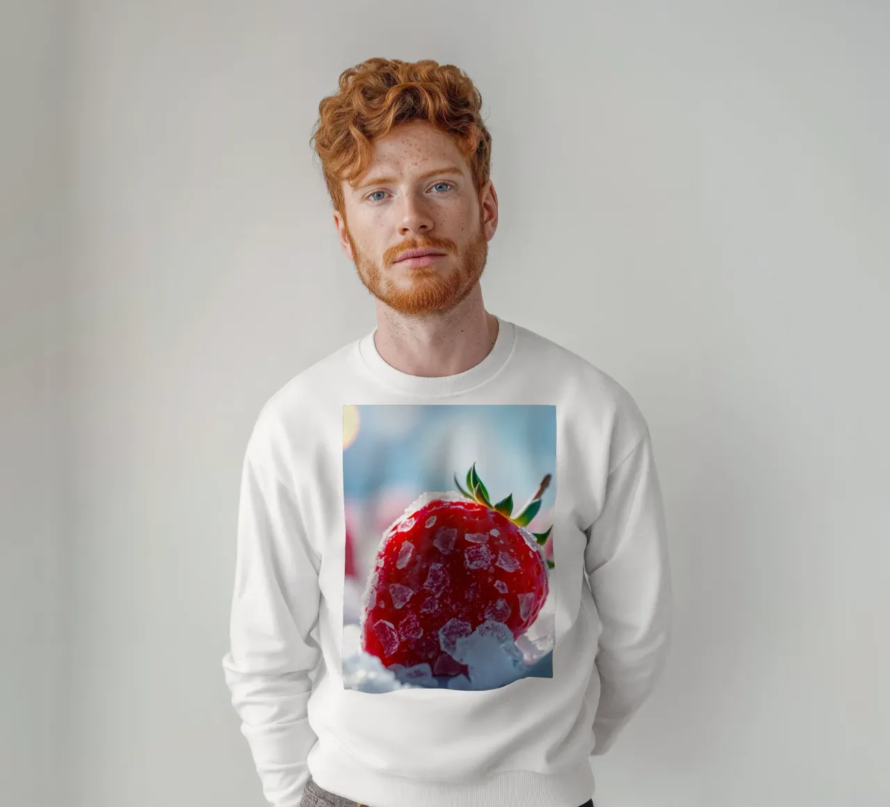 Fragole fresche circondate da cristalli di ghiaccio felpa da DesignDoodle